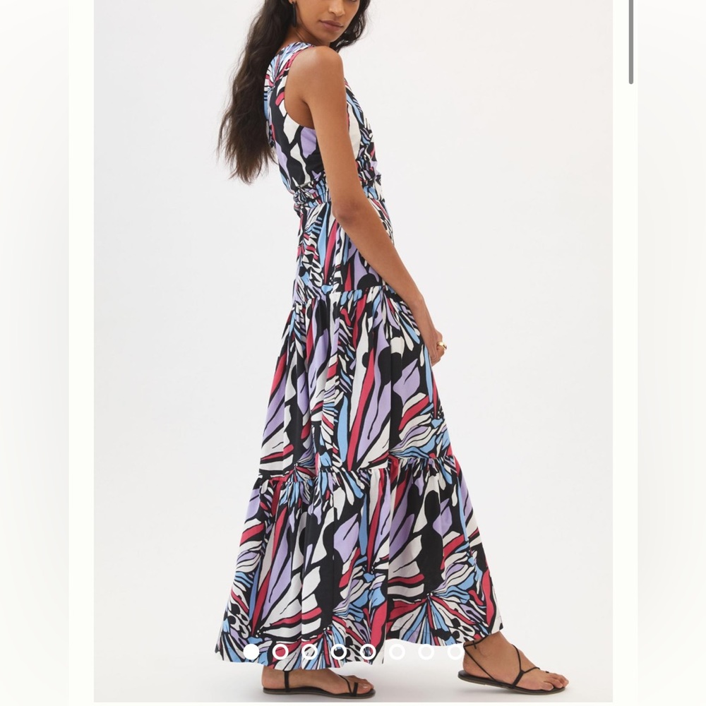 Anthropologie Maeve One-Shoulder Printed Midi Dress Size 6 - Picture 4 of 7